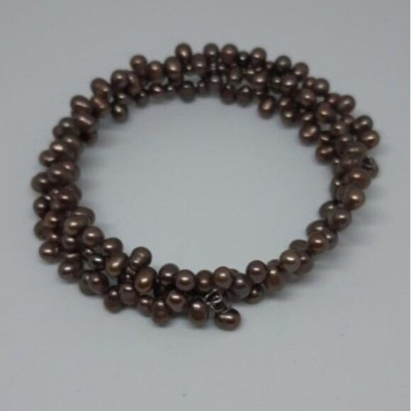 Genuine Pearl Wire Wrap Bracelet - Picture 1 of 7